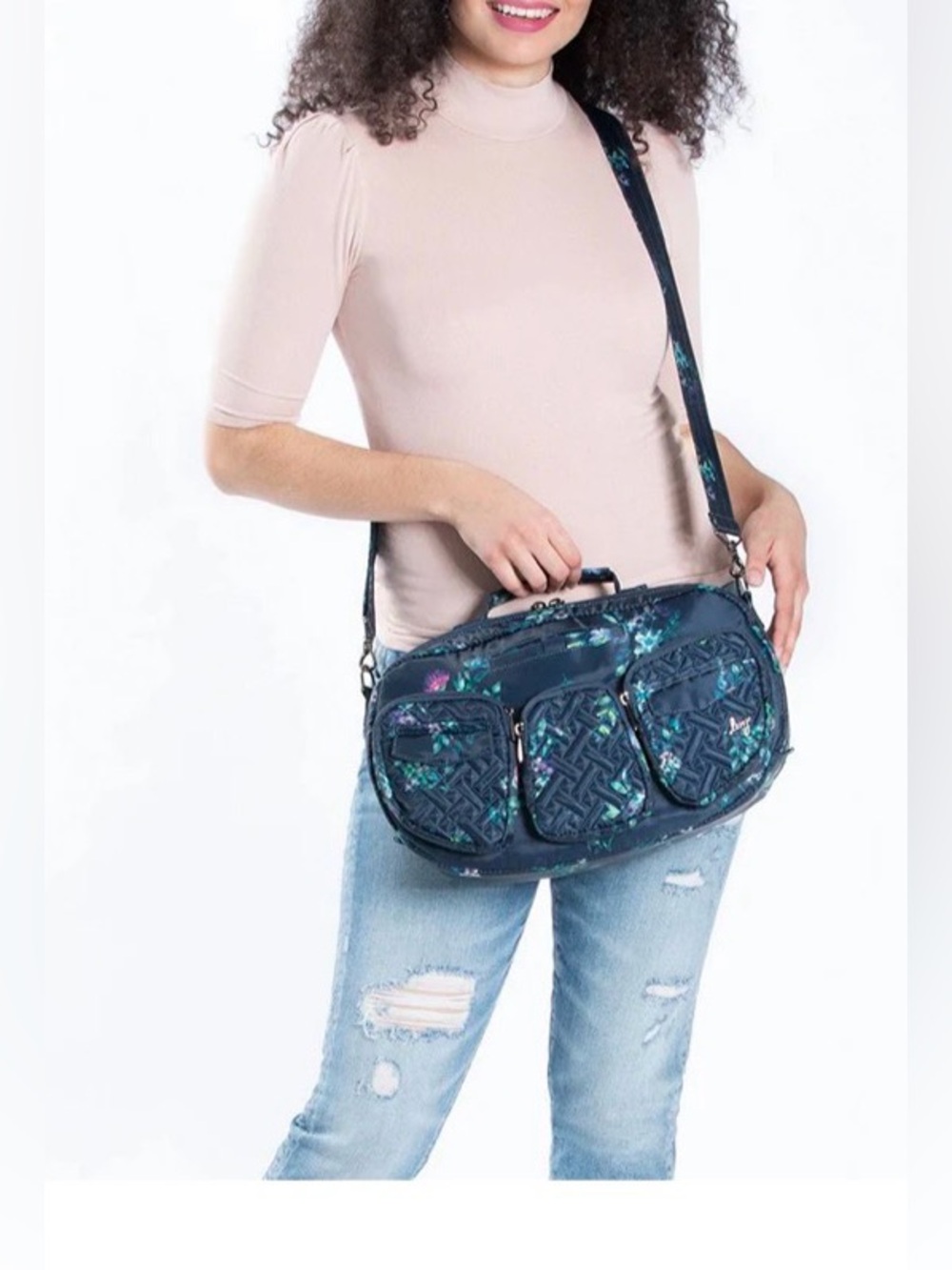 LUG Railcar Crossbody Bag Navy Plaid - Picture 15 of 16